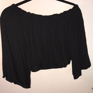 Cropped off the shoulder top
